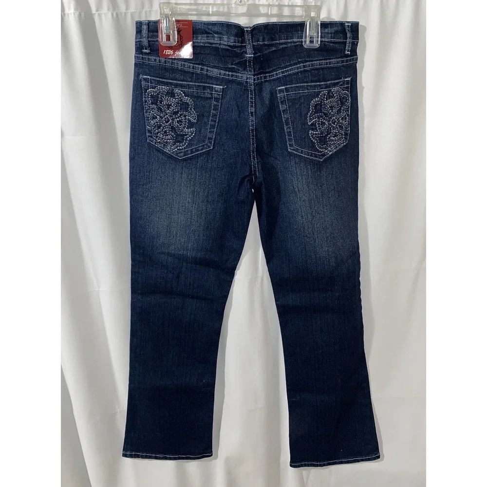 1826 Women Jeans Denim Stretch Embroidery Embellished Back Pockets Sz 14 New Tag